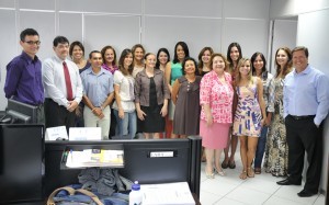 Presidente Elza Silveira com os servidores da Secretaria de Recurso de Revista