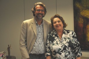 Presidente de Resgate da Cidadania de Goiás, Antônio Alencar Filho, e presidente do Tribunal, desembargadora Elza Silveira