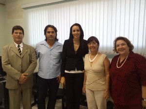 Bernardo Hassel Mendes da Silva, diretor tesoureiro da OAB seccional Ceres, Reiller Seabra de Brito, vereador, Ceumara de Sousa Freitas e Soares, juíza auxiliar na VT de Ceres, Telma de Paula França, vereadora, e presidente do Tribunal desembargadora Elza Silveira
