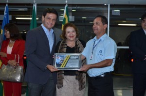 Motorista Gedeão Rodrigues recebe homenagem do TRT Goiás pela sua participação na campanha.