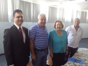 Quéssio César Rabelo, juiz titular da VT de Goianésia, Prefeito de Goianésia Jalles Fontoura, presidente do TRT Goiás desembargadora Elza Silveira, presidente da Câmara dos Vereadores João Chimango Neto