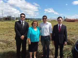 Ricardo Lucena, diretor-geral do TRT, desembargadora-presidente Elza Silveira, Tharik de Mesquita Pereira, subprocurador do município de Goianésia e Quéssio César Rabelo, juiz titular da VT de Goianésia