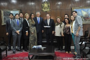 Presidente do senado, Renan Calheiros (PMDB-AL), recebe os JuÃ­zes do Tribunal Regional do Trabalho de GoiÃ¡s.