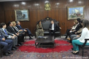 Presidente do senado, Renan Calheiros (PMDB-AL), recebe os JuÃ­zes do Tribunal Regional do Trabalho de GoiÃ¡s.