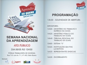 Convite Semana Nacional da Aprendizagem