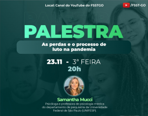 Flyer on-line da palestra com informações gerais sobre o evento