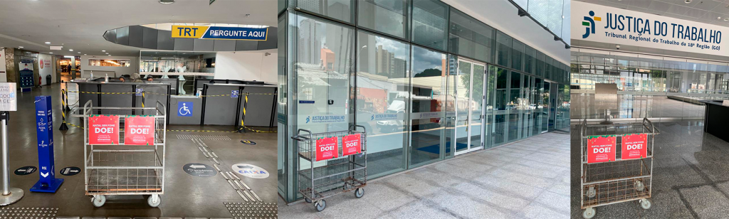 Fotos dos postos de coleta de alimentos