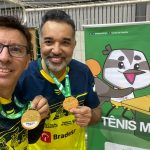 O presidente do TRT, desembargador Daniel Viana Júnior, reuniu-se com a delegação de atletas na tarde de segunda-feira