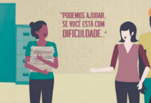 Colegas falando para outro "Podemos ajudar se você está com dificuldade"