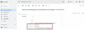 Teste de verificação de remetente 