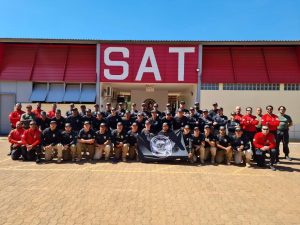 Agentes da polícia judiciária em treinamento na academia de polícia nacional