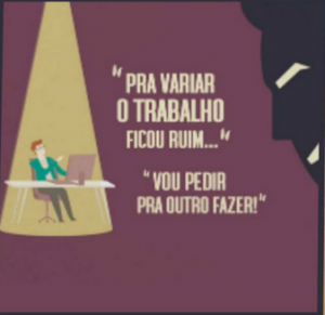 Chefe falando para o subordinado "Para variar o trabalho ficou ruim, vou pedir para outra pessoa fazer".