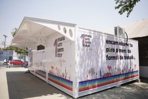 unidade móvel de cozinha-escola