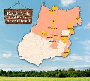 imagem de um mapa de Goiás com a região norte em destaque