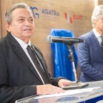 Foto do Presidente do TRT de Goiás, Geraldo Nascimento, durante cerimônia de inauguração da sala