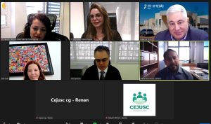 Captura de tela mostrando os participantes da visita virtual