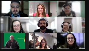 Foto da audiência telepresencial com a participação das servidoras Leila Barbosa e Michelle Schuh.