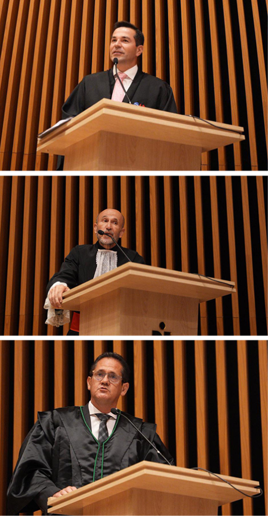 Representantes da OAB, Ministério Público e Amatra discursando