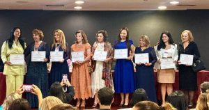 imagem mostra Mulheres homenageadas durante o 5º Cojum