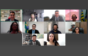 Print de tela com os participantes da audiência virtual. São 10 pessoas ao todo. 